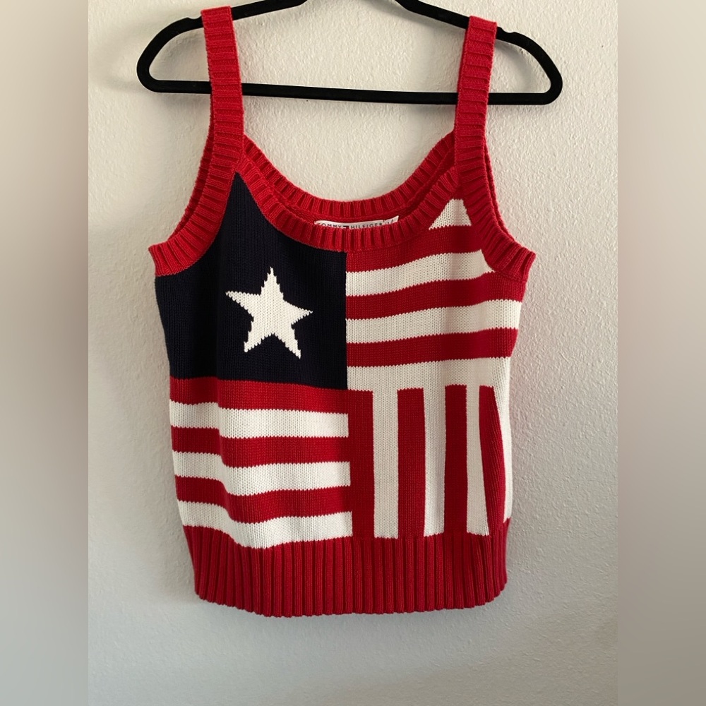 Vintage Tommy Hilfiger Tank Top American Flag Patriotic USA